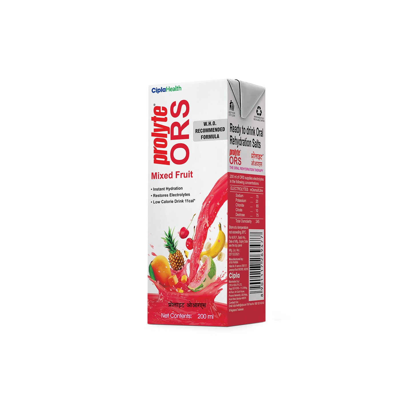 Prolyte ORS Mixed Fruit Drink- 200ml